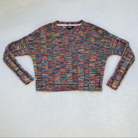 Freshman, Oversized Cropped Multicolored Sweater, Small - Picture 2 of 15